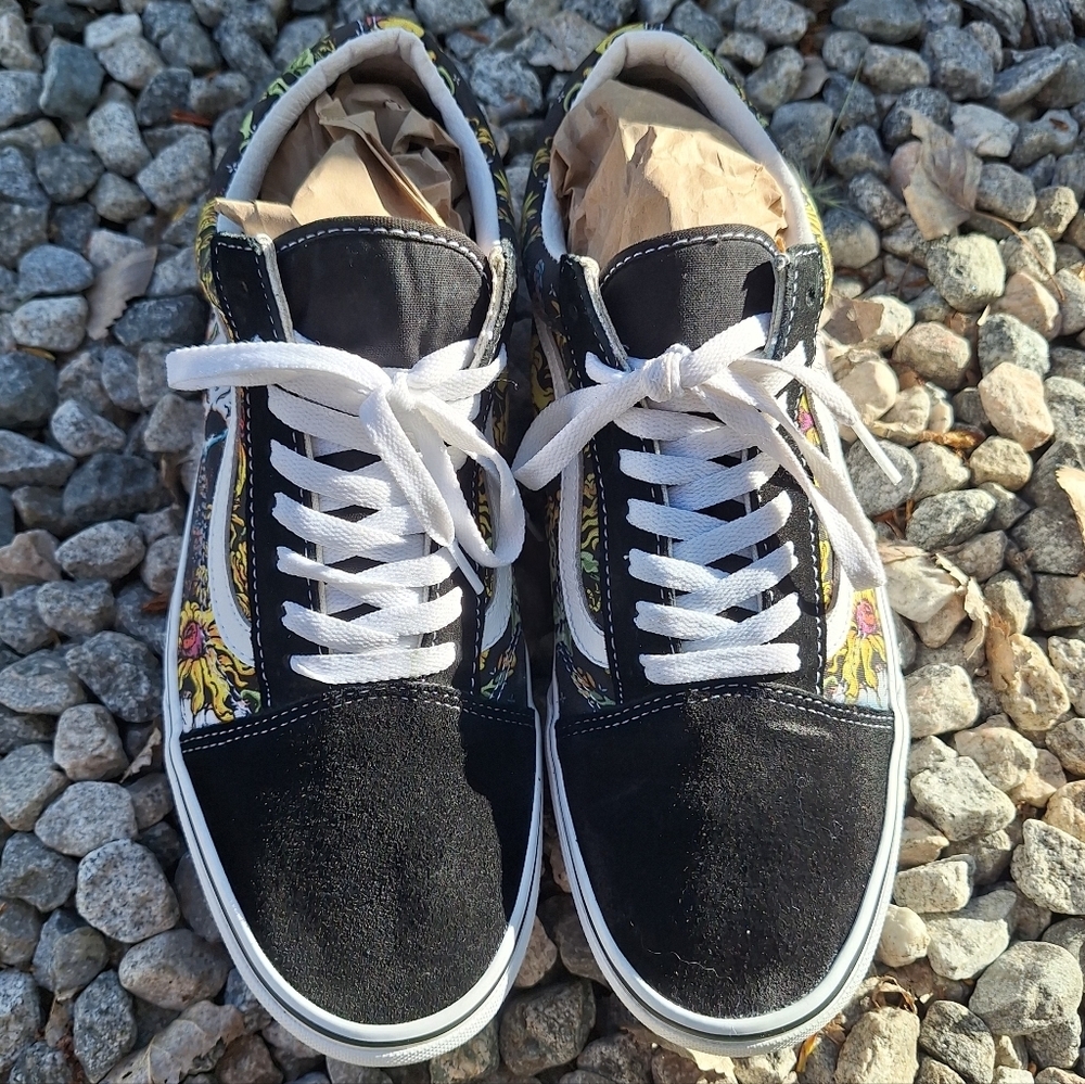Vans Old Skool Beauty Skull/Fruit Skull Low Top Sneakers - Black/Multicolor 12 - Picture 8 of 15